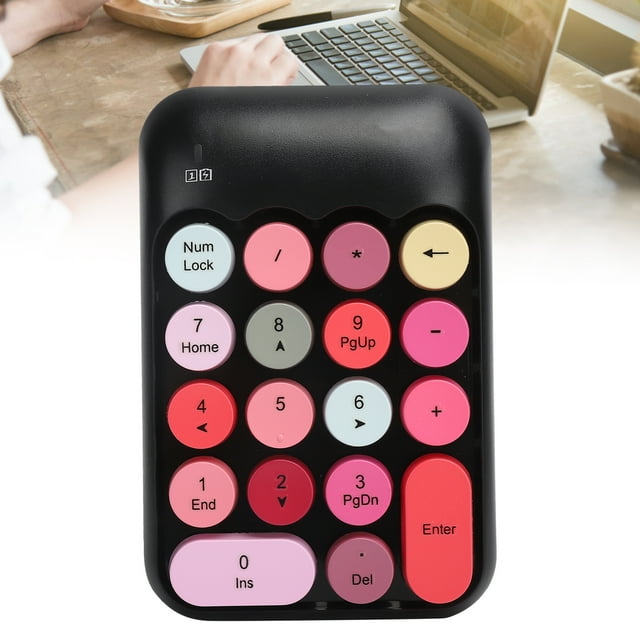 Clavier Mécanique Sans Fil 2.4G 18 Touches Accessoire pour Ordinateur de Bureau
