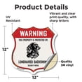 thumbnail image 2 of Warning This Property is Protected by Longhaired Dachshund 12 inch X 12 inch Shield Shaped Heavy Duty 3.2 mil Vinyl Decal Weather Resistant Made in the USA, 2 of 5