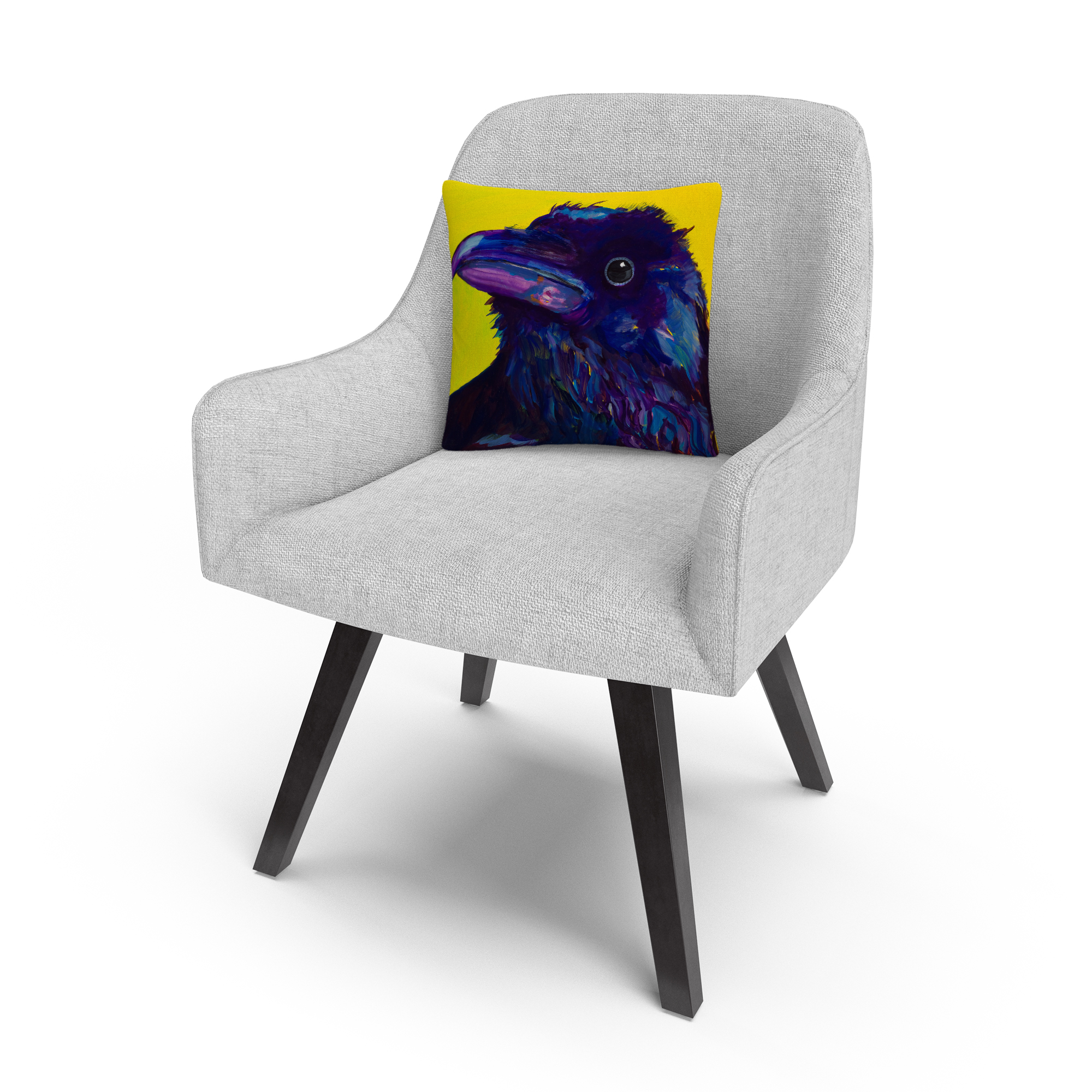 Corvus' Animals Pets Painting Bold By Pat Saunders-White 16 X 16 Decorative Throw Pillow