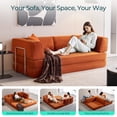 thumbnail image 5 of Linsy Home Oversized Corduroy Futon Sofa Bed Couch, Convertible Boneless Cloud Couch Bed, King Size Sleeper Sofa Bed With Fixed-Shape Frame, No Assembly Required, Orange, 5 of 8