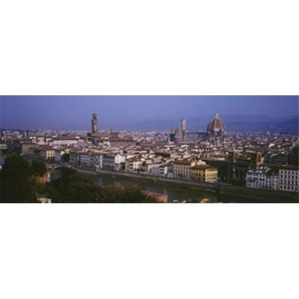 Panoramic Images PPI83840L Haut angle Vue d'Un Paysage Urbain Florence Toscane Italie Affiche Imprimée par Panoramic Images - 36 x 12