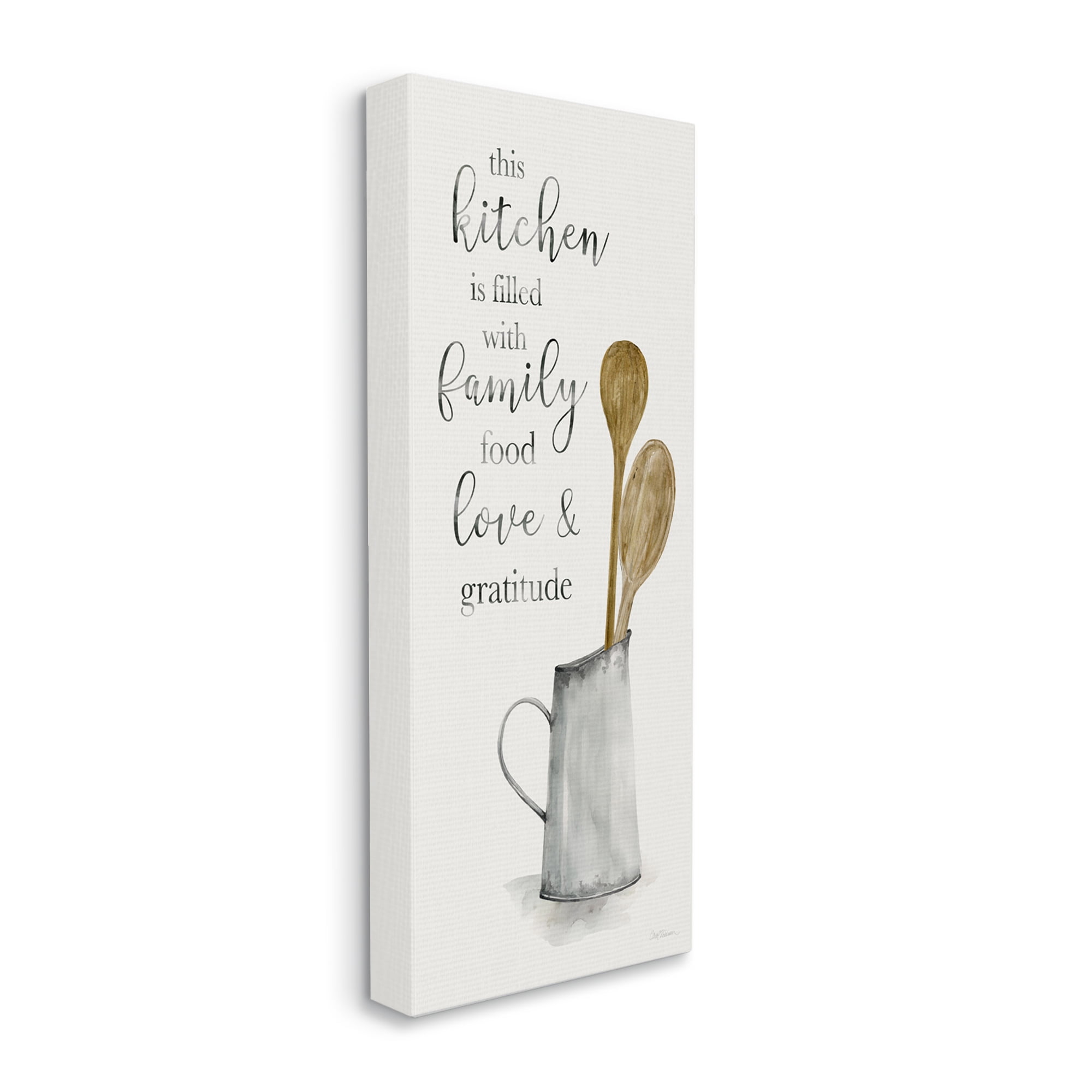 Stupell Industries This Kitchen Family Phrase Food & Beverage Painting Gallery Wrapped Canvas Art Print Wall Art, 13 x 30