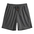 thumbnail image 2 of Casual Shorts for Men Drawstring Elastic Waist Shorts Classic Fit Summer Beach Athletic Shorts with Pockets Mid-Length Chino Golf Shorts,Gray 3XL, 2 of 5