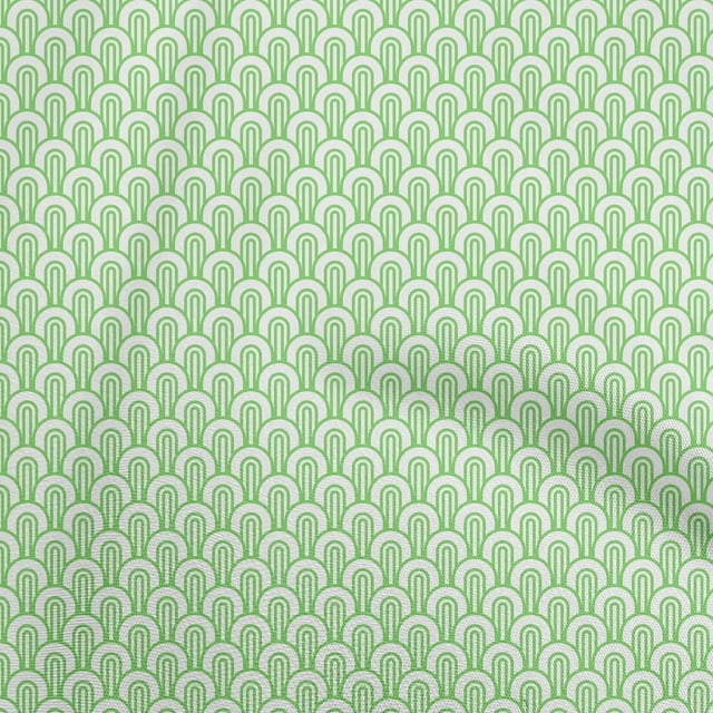 oneOone Georgette Viscose Pear Green Fabric Geometrical Craft Projects Decor Fabric Printed By The Yard 42 Inch Wide