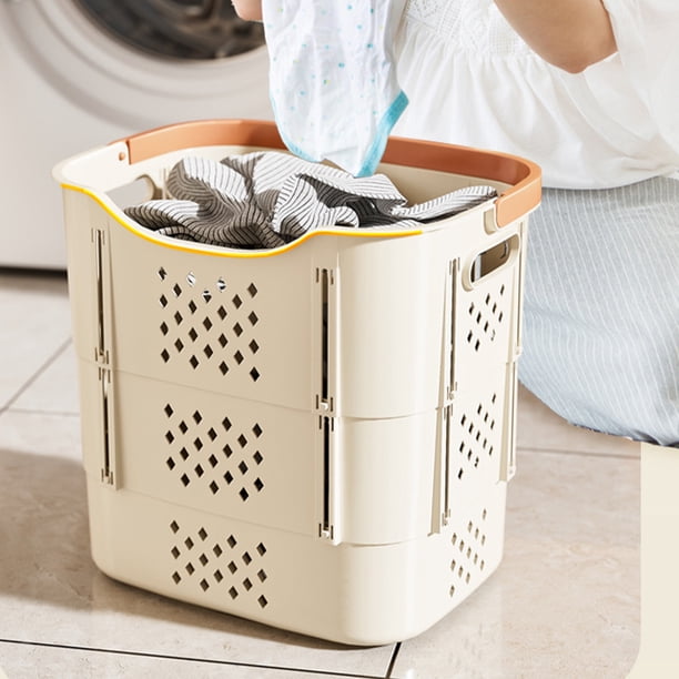 Organizadores de armario y almacenamiento, cesto plegable para ropa sucia, cesta de almacenamiento de baño de gran capacidad para el hogar, cesta de almacenamiento multicapa con asa.