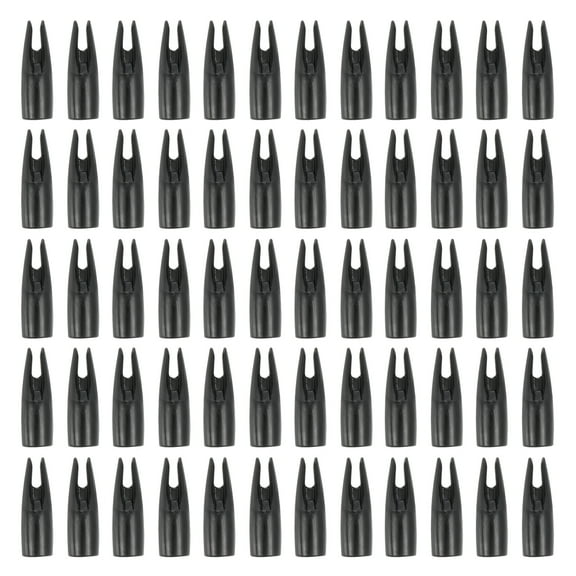 Uxcell 8mm Archery Arrows Nocks Plastic Glue On Arrow Nock Replacement Black 60 Pcs