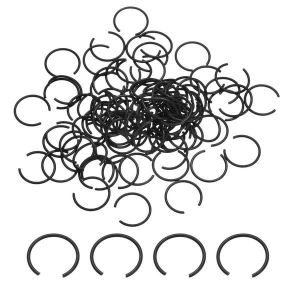 100 Pack10mm Round Wire C-Clips, Internal Retaining Ring Circlip, Black