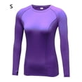 thumbnail image 3 of sweethay Camiseta con cuello redondo, ropa interior térmica básica, camiseta de manga larga de secado rápido, ropa térmica agradable para la piel, Prendas para la parte del cuerpo Violeta S sweethay AP013225-06, 3 of 6