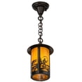 thumbnail image 3 of Meyda Tiffany 156666 Fly Fisherman 8" Wide Mini Pendant - Brown, 3 of 7