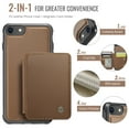 thumbnail image 2 of TECH CIRCLE for Apple iPhone 8/7 Plus Case 5.5", PU Leather Back Cover Case with A Removable Magnetic Wallet with Stand Function, RFID Blocking Credit Card Slots, Lightweight Phone Basic Case, Brown, 2 of 10
