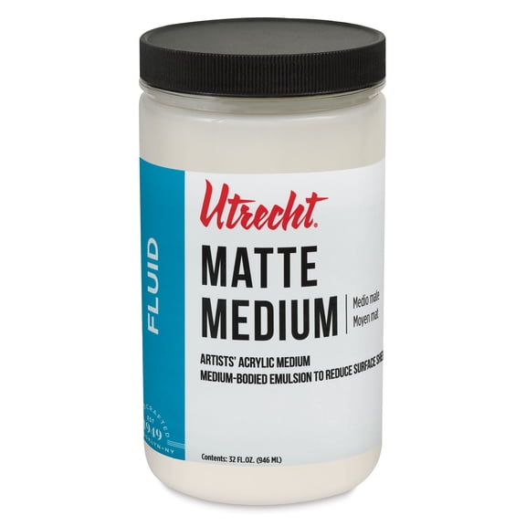 Utrecht Artists' Acrylic Fluid Medium - Matte Medium, 32 oz