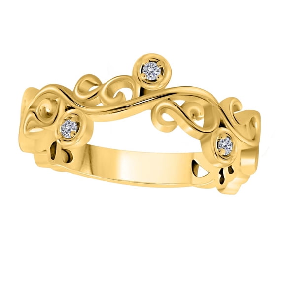 10K Solid Rose,White & Yellow Gold Diamond Hand-Crafted Wedding Band