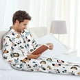 thumbnail image 6 of Salouo Cartoon Animals Print Button-Front Long Sleeve Pajama Set for Men, Soft 2Pjs Men's Long Sleeve Sleepwear-Large, 6 of 7