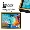 thumbnail image 3 of Creative Mark Illusions Floater Frame For 3/4" Deep Canvases - 14x18" Antique Gold/Black - No Glass or Backing - Wood Composite Floating Illusion Frame for Canvas Paintings- With Hanging Hardware, 3 of 6