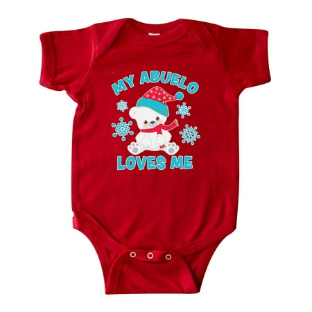 

Inktastic Polar Bear My Abuelo Loves Me in Santa Hat with Snowflakes Gift Baby Boy or Baby Girl Bodysuit