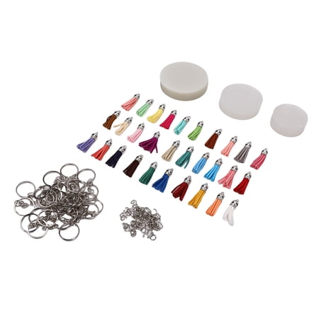 YAHHU 150Pcs Acrylic Blank Keychain Making Kit Featuring 3 Sizes Round Clear Blanks with Colorful Tassels and Iron Keyrings for DIY Crafts Pendants Souvenirs and Personalized Jewelry Projects