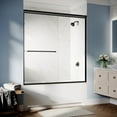 thumbnail image 3 of Elegant  Bathtub Sliding Shower Door 60" W x 62" H with 1/4'' in Tempered Glass Tub Door Black Matte, 3 of 5