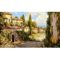 thumbnail image 2 of Obuchovsky, Yury 24x16 Gold Ornate Wood Framed with Double Matting Museum Art Print Titled - Town by the Sea II, 2 of 4