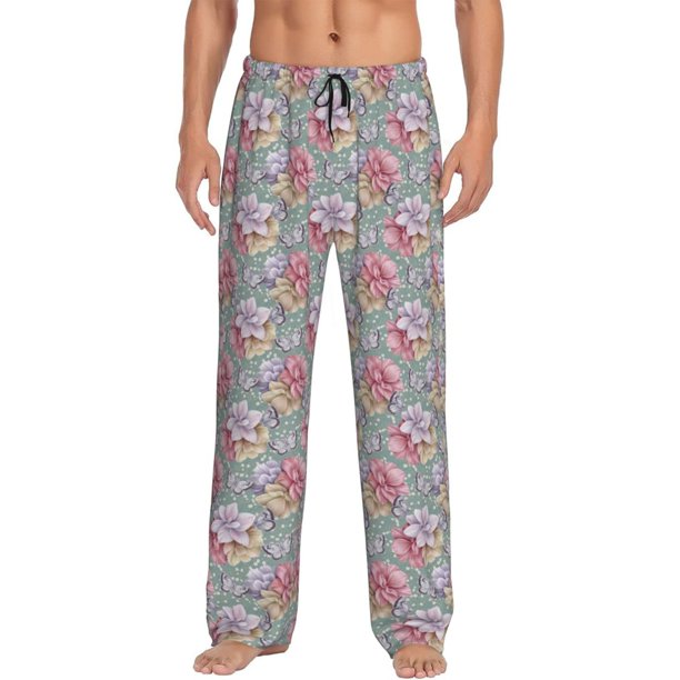 Balery Watercolor Butterflies Pantalones de pijama para hombre, pijama ultraligero, pantalón de descanso-Medium
