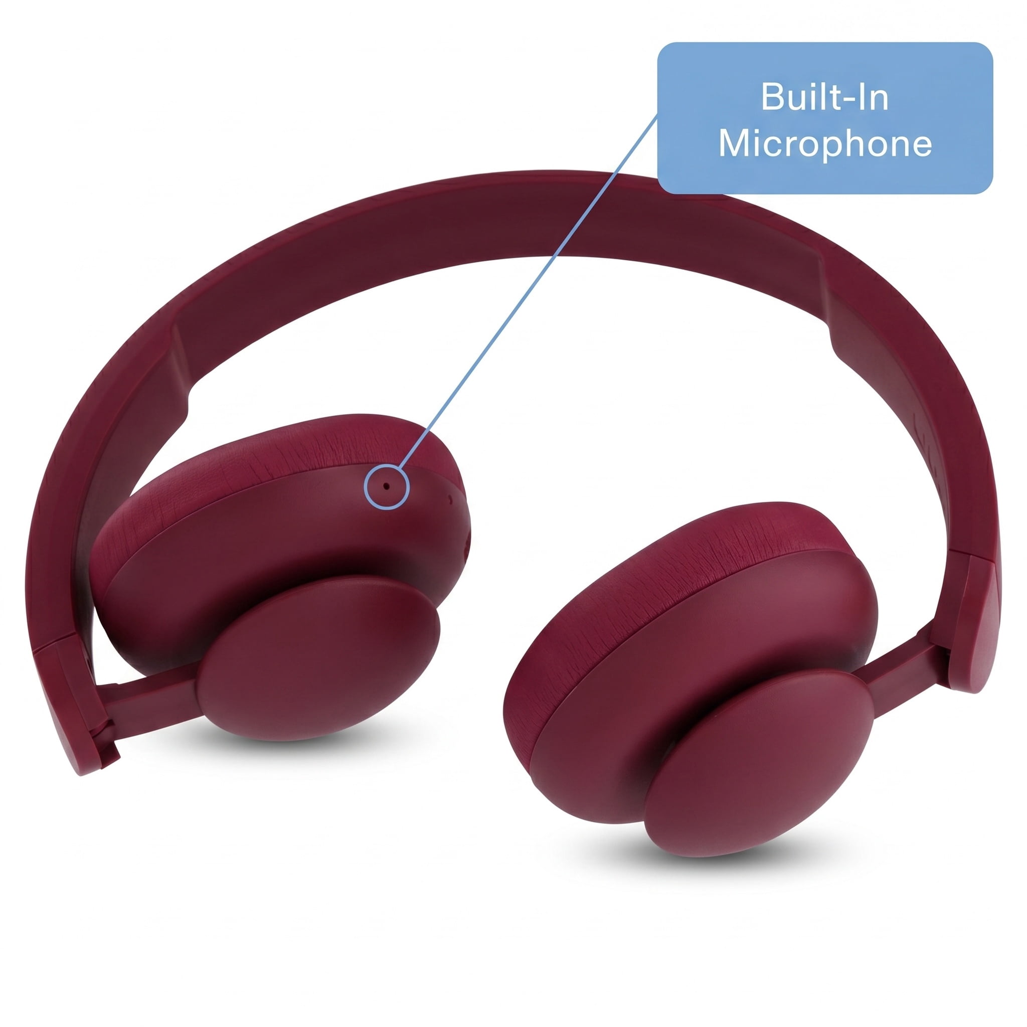 onn Wireless On-Ear Headphones, Cherry