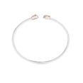 thumbnail image 5 of Natural Rose Quartz Rough Shape Twister Bangle Bracelet in Sterling Silver for Women, January Birthstone Jewelry for Her Birthday, Wedding Anniversary, Christmas, Mothers Day, 5 of 9