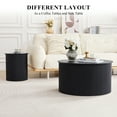 thumbnail image 5 of Wirrytor Round Coffee Table Sets 2 Pieces, Wood Fluted Coffee Table with Storage, for Living Room Bedroom, Apartment(Black), 5 of 8