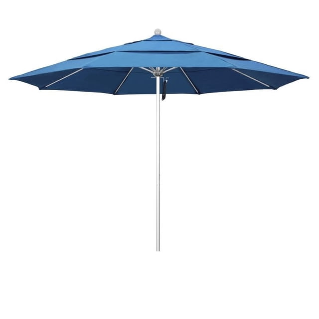 11' Fibre de Verre Marché Umbrella PO DVent Argent Anodisé/pacifica/toile