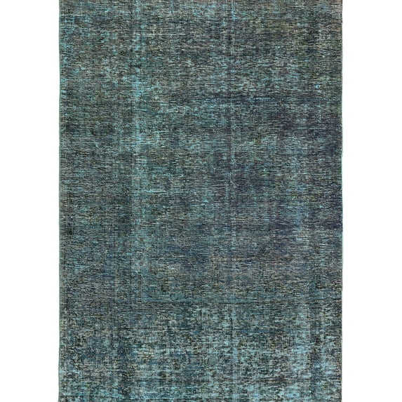Ahgly Company Machine Washable Indoor Rectangle Industrial Modern Charcoal Blue Area Rugs, 5' x 8'