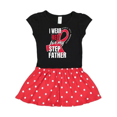 

Inktastic Sickle Cell Awareness I Wear Red For My Step Father Gift Toddler Girl Dress