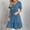 Blue, variant on Women's Summer Empire Waist Dress Smocked Flutter Short Sleeve V Neck Midi Dresses