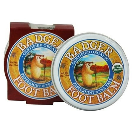 Foot Balm 2 Oz Tin - Foot Balm Peppermint & Tea Tree - 0.75 oz. by Badger (pack of 2)