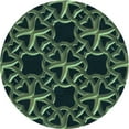 thumbnail image 1 of Ahgly Tapis Rond Lavable en Machine Intérieur Transitionnel Vert Sarcelle Profond, 3 Pieds Rond, 1 of 7