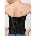 thumbnail image 6 of YouLoveIt Corsets for Women Waist Trainer Underbust Cincher Corset Busiter 12 Plastic Boned Corset Back Satin Lace up Corset with G-String Size S-6XL, 6 of 6