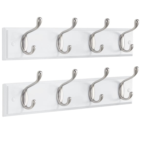 Perchero AMADA HOMEFURNISHING, soporte de pared, paquete de 2 unidades, color blanco