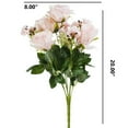 thumbnail image 3 of Enova Home 20" Mixed Artificial Silk Roses Faux Flowers Bush for Home Office Wedding Decoration (Pink), 3 of 3