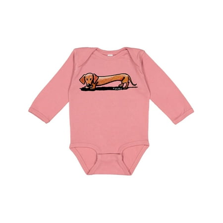 

Inktastic Little Red Doxie Gift Baby Boy or Baby Girl Long Sleeve Bodysuit