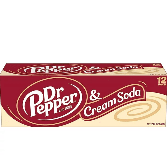 Dr. Pepper & Cream Soda (12 Cans in 1 Case)