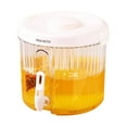 thumbnail image 1 of COM1950s Plastic Containers with Lids, 4L Large Capacity Plastic Beverage Dispenser, Drink Dispenser with Tap Ice Lemonade Juice Container with Lid, Fruit Teapot Lemonade Milk Bucket Drink Container, 1 of 2