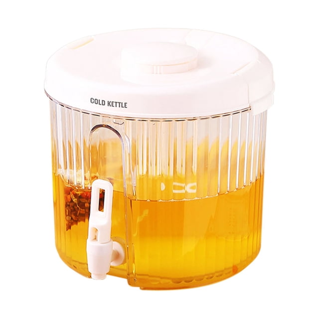 SDNall 4L Large Plastic Beverage Dispenser for Parties, Drink Container with Tap and Lid for Juice, Lemonade or Iced Tea
