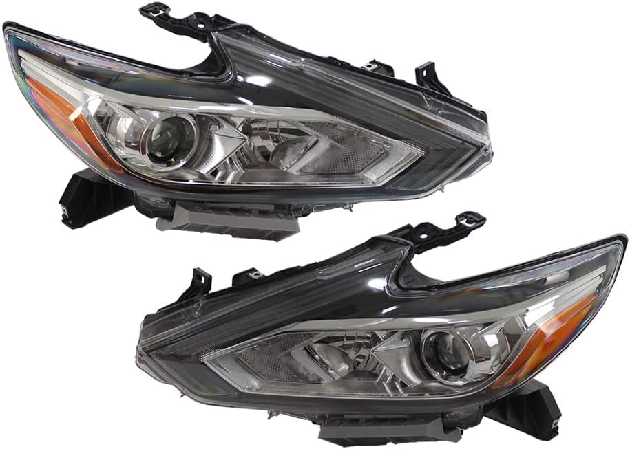Halogen Headlight Headlamp w/Chrome Housing Black Beze Compatible with 2016 2017 2018 Nissan Altima NI2502247 260609HS0A Left Driver Side LH