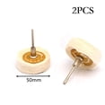 thumbnail image 1 of 2x Blanc Jaune Poignée Miroir Polissage Coton Style T Polissage Roue, 1 of 5