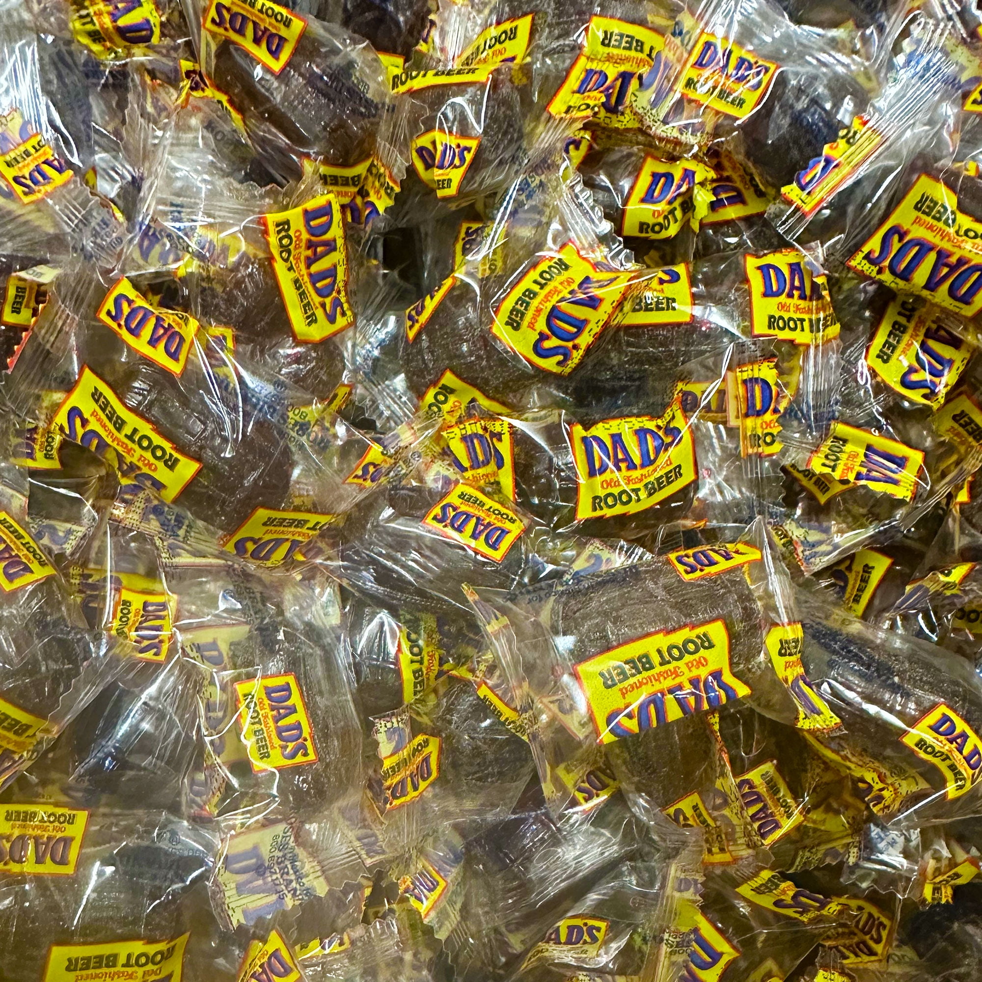 Dads Root Beer Barrels - 3LB Resealable Stand Up Bag of Individually Wrapped Candy (approx. 150 pieces) - Bulk Bag of Old Fashioned Hard Candy - Classic Novelty Candy in Traditional Beer Barrel Shape