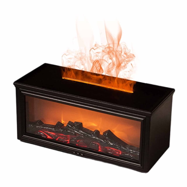3D Flame Oil Diffuser Humidifier With Remote Control 280ml Aroma Mist Maker For Home Bedroom Atmosphere Timer Auto Off 7 Color LED Night Light