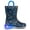 Blue, variant on Boys Rain Boots Little Kids child Light Up Waterproof Rubber Shoes Printed Mud Lightweight Adorable with Easy-On Handles Non Slip Sole Dinosaur Green Navy Size 1