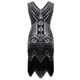 thumbnail image 4 of Vestido vintage de mujer de los años 20 para banquete, ligero, de lujo, para cóctel, fiesta, vestido de noche con borlas y lentejuelas, 4 of 6
