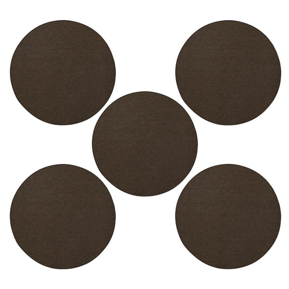 Furnish My Place Modern Indoor/Outdoor Commercial Solid Chocolate Rug, Modern Area Rug, Baby Nursery Mat, Pet-Friendly Carpet for Living Room, Playroom, Made in USA, 3' Round - Set of 5