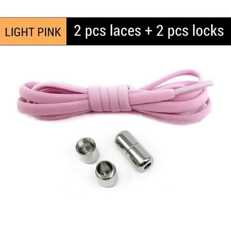 

1Pair Semicircle No Tie Shoelaces For All Shoes Elastic Shoe Laces Sneakers Lazy Flat Shoelace Shoestrings Sports Accessories-Round Pink 100cm