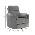 thumbnail image 2 of Benjara Sage 37" Manual Recliner with Swivel- Chenille Upholstery- Charcoal, 2 of 6