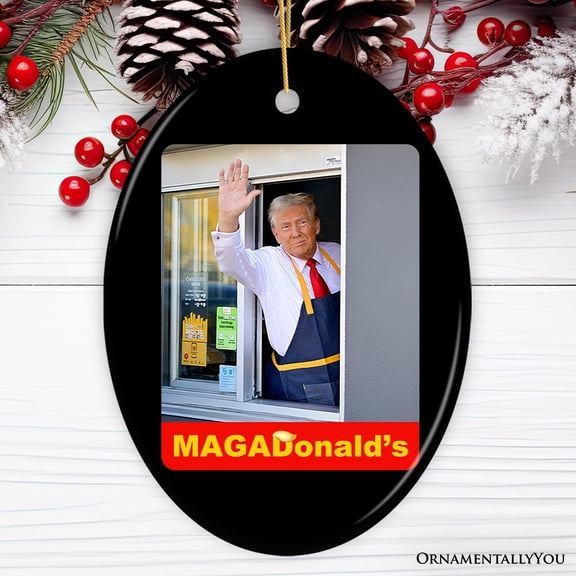 MAGADonald's Trump Ornament, Unique Political Humor Gift and Decor for Supporters