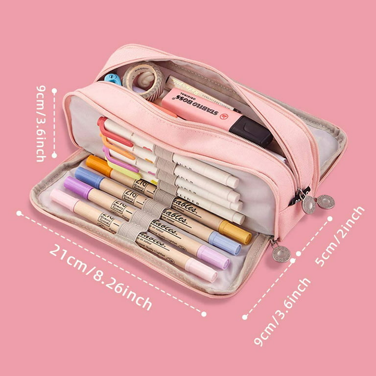 Livhil Pencil Case Large Capacity Pencil Pouch Handheld Pen Bag, Pink  Pencil Case for Girls Cute Pencil Pouch for Girls, Kids Pencil Case for  Kids